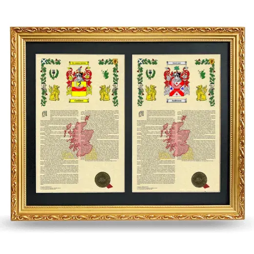 Double Armorial History Framed - Gold