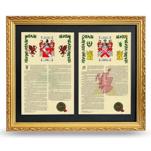 Double Armorial History Framed - Gold
