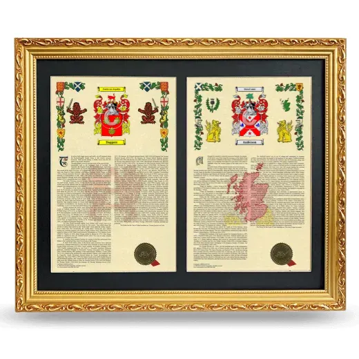 Double Armorial History Framed - Gold