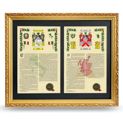 Double Armorial History Framed - Gold