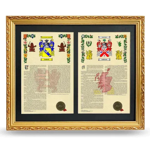 Double Armorial History Framed - Gold