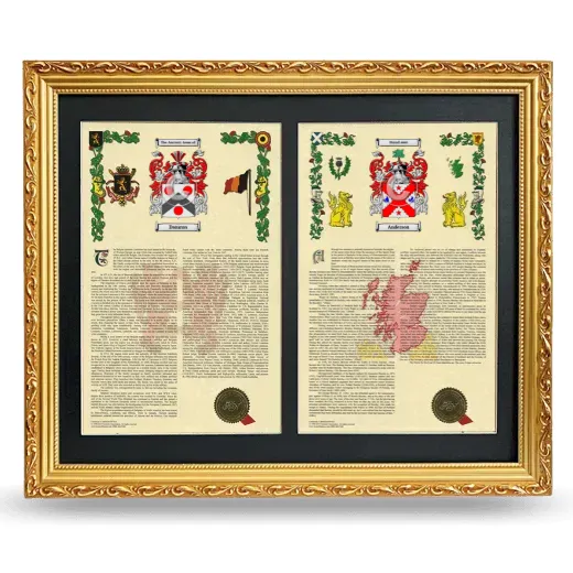 Double Armorial History Framed - Gold