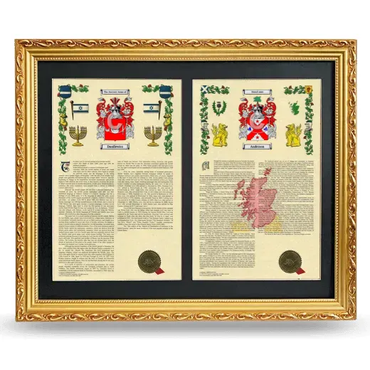 Double Armorial History Framed - Gold