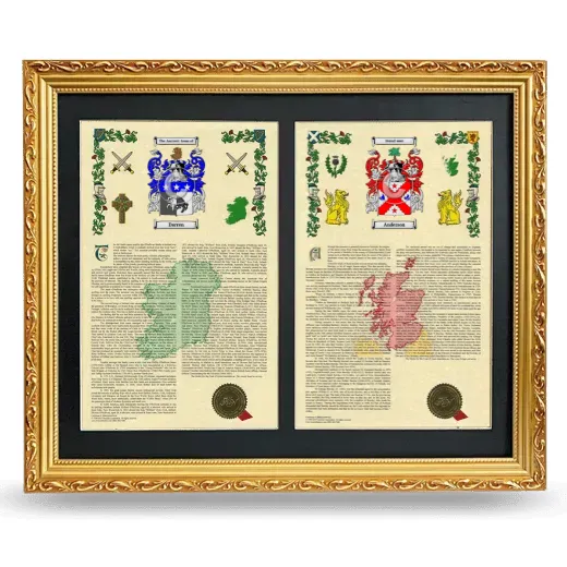 Double Armorial History Framed - Gold