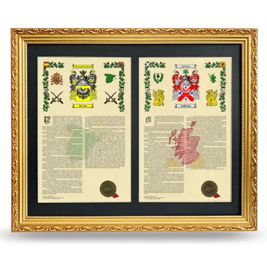 Double Armorial History Framed - Gold