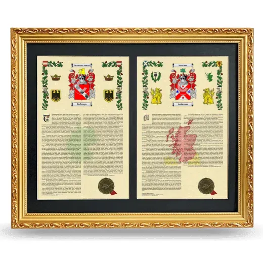 Double Armorial History Framed - Gold