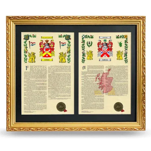 Double Armorial History Framed - Gold