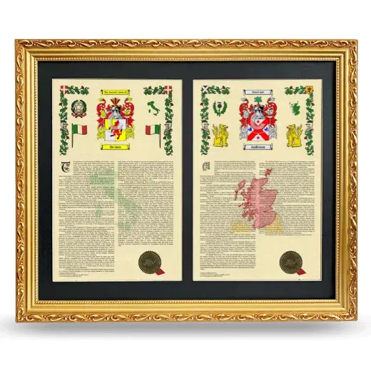 Double Armorial History Framed - Gold