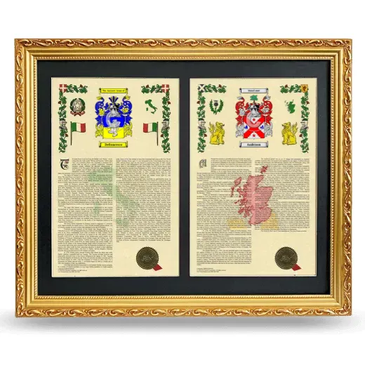 Double Armorial History Framed - Gold