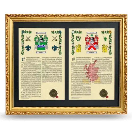 Double Armorial History Framed - Gold