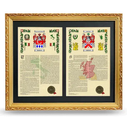 Double Armorial History Framed - Gold
