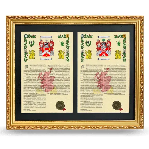 Double Armorial History Framed - Gold