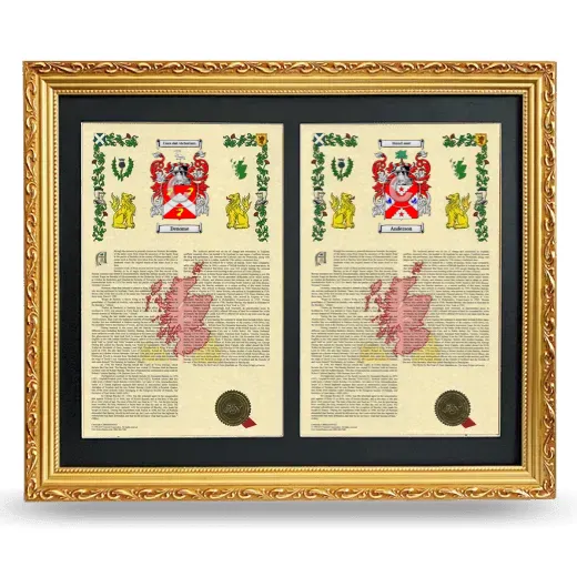 Double Armorial History Framed - Gold