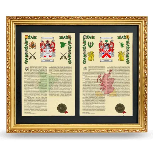 Double Armorial History Framed - Gold