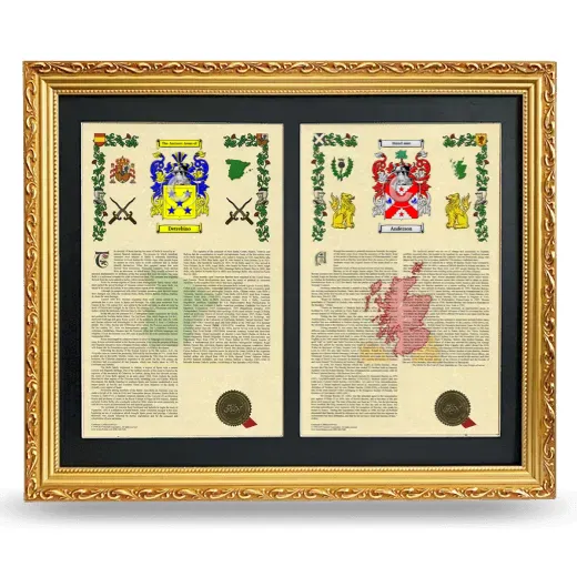 Double Armorial History Framed - Gold