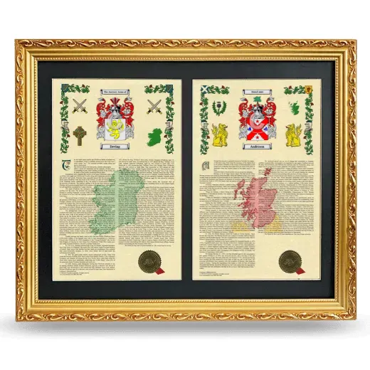 Double Armorial History Framed - Gold