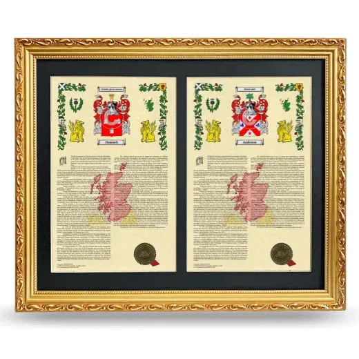 Double Armorial History Framed - Gold