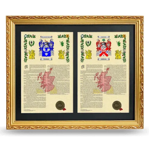 Double Armorial History Framed - Gold