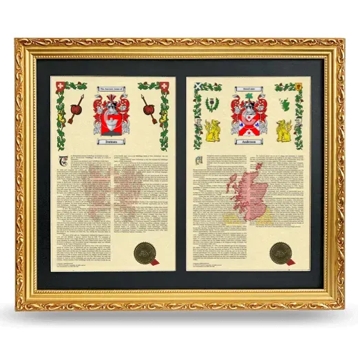 Double Armorial History Framed - Gold
