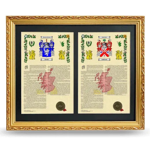 Double Armorial History Framed - Gold