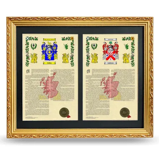 Double Armorial History Framed - Gold