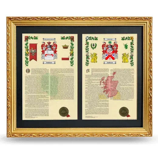 Double Armorial History Framed - Gold