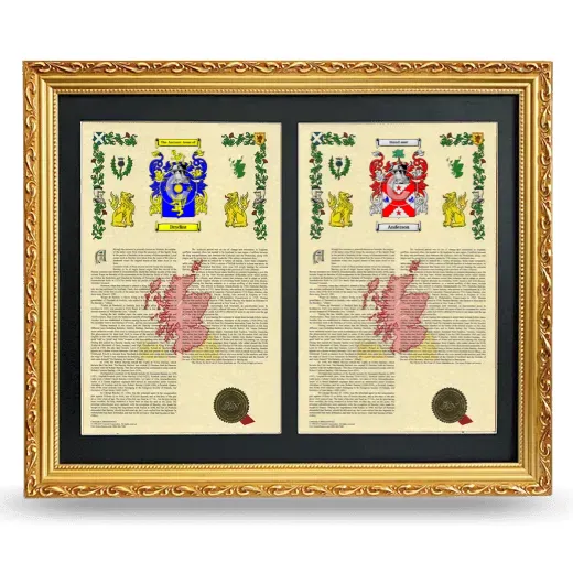 Double Armorial History Framed - Gold