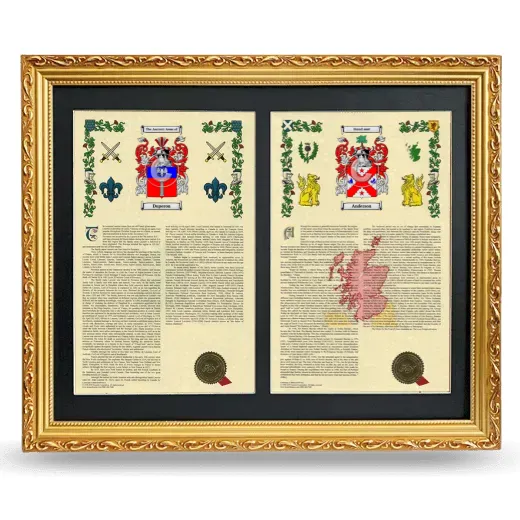Double Armorial History Framed - Gold