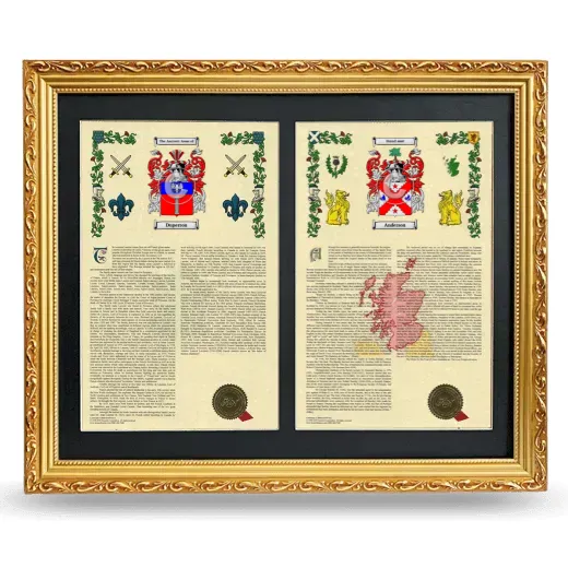 Double Armorial History Framed - Gold