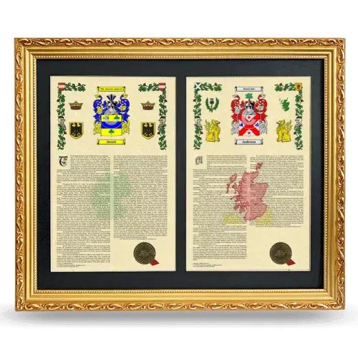 Double Armorial History Framed - Gold