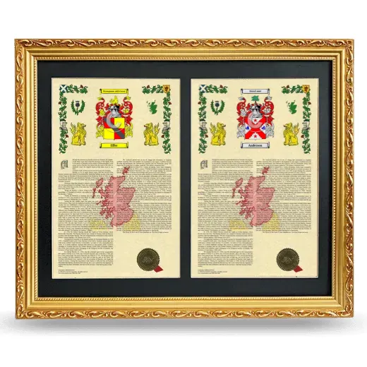 Double Armorial History Framed - Gold