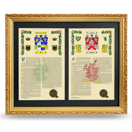 Double Armorial History Framed - Gold