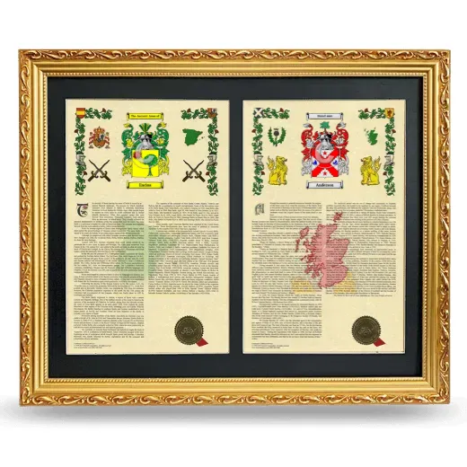 Double Armorial History Framed - Gold