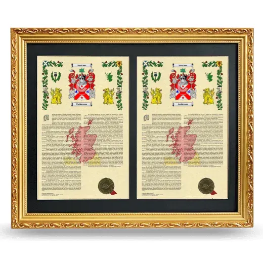Double Armorial History Framed - Gold