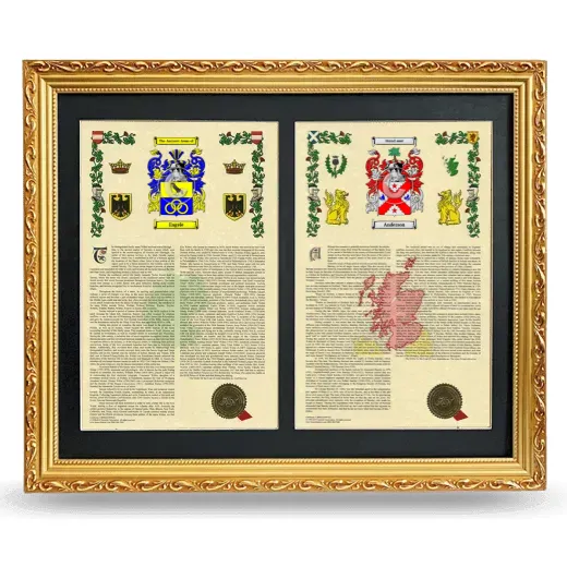 Double Armorial History Framed - Gold