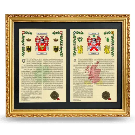 Double Armorial History Framed - Gold