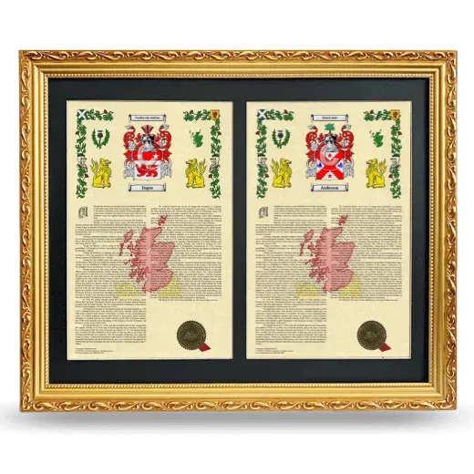 Double Armorial History Framed - Gold