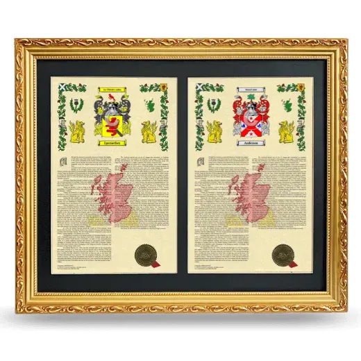 Double Armorial History Framed - Gold