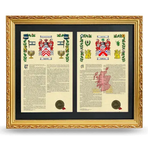 Double Armorial History Framed - Gold