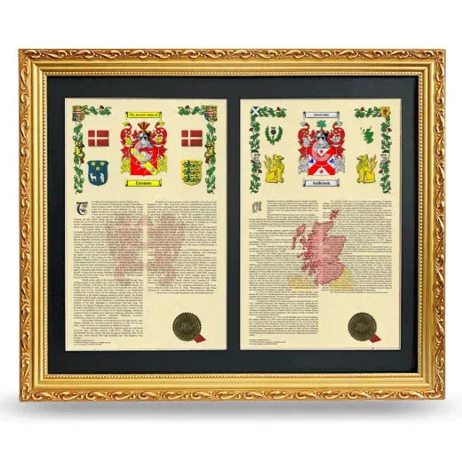 Double Armorial History Framed - Gold