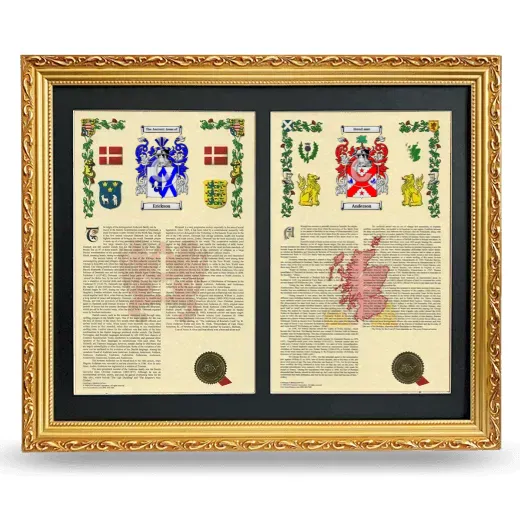Double Armorial History Framed - Gold