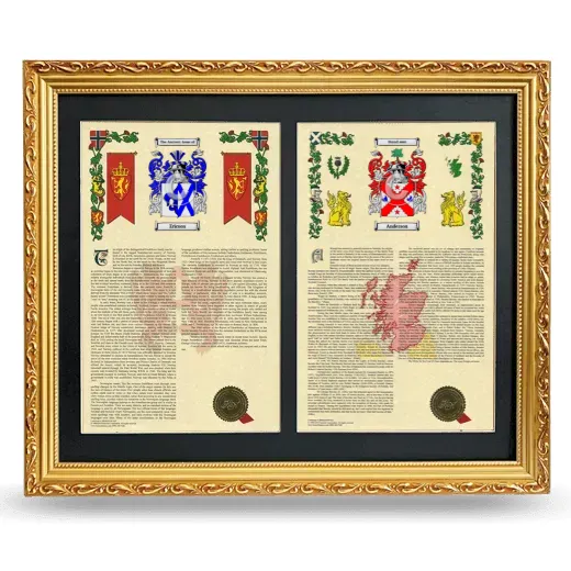 Double Armorial History Framed - Gold