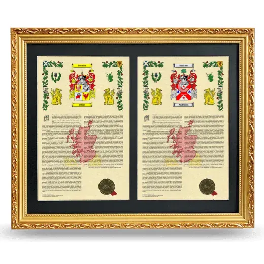 Double Armorial History Framed - Gold