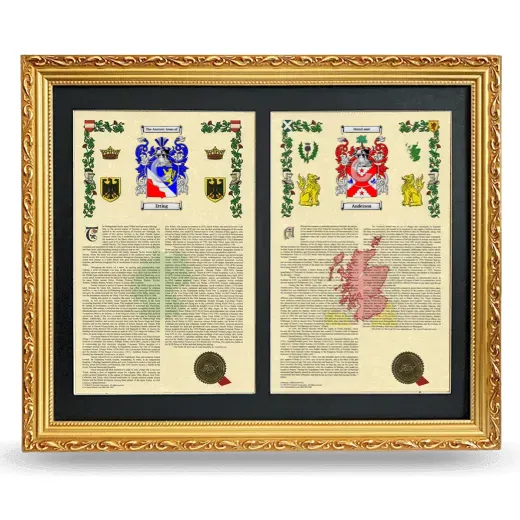 Double Armorial History Framed - Gold
