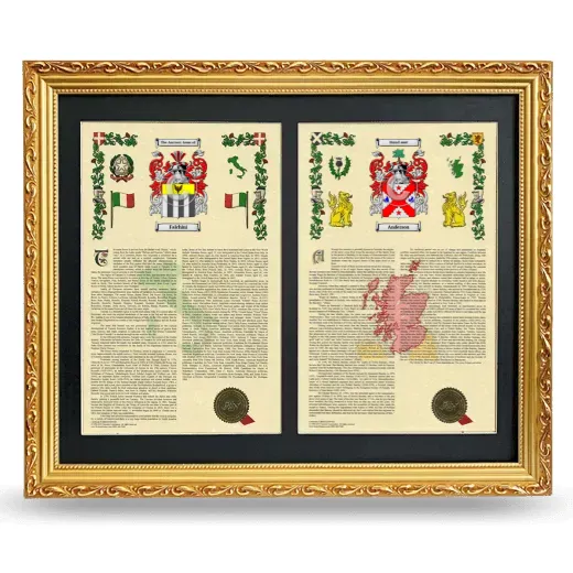 Double Armorial History Framed - Gold