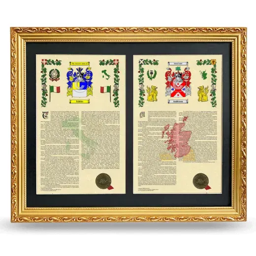 Double Armorial History Framed - Gold