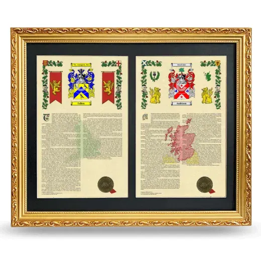 Double Armorial History Framed - Gold