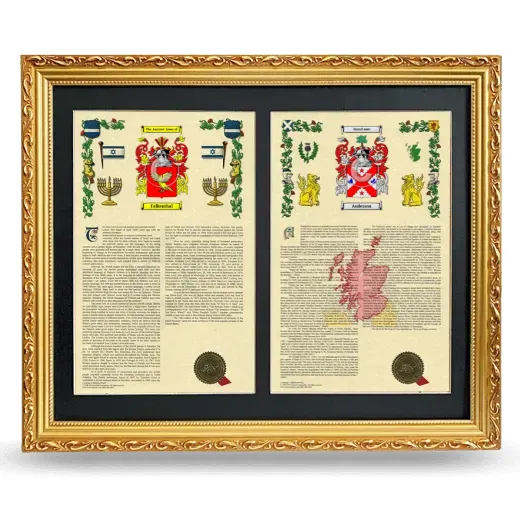 Double Armorial History Framed - Gold