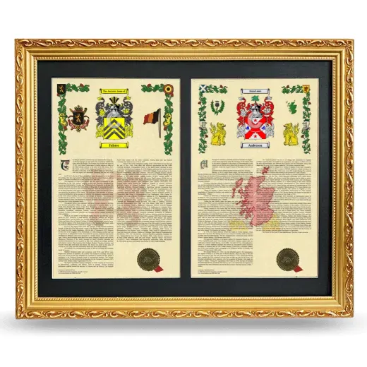 Double Armorial History Framed - Gold