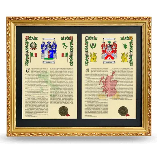 Double Armorial History Framed - Gold
